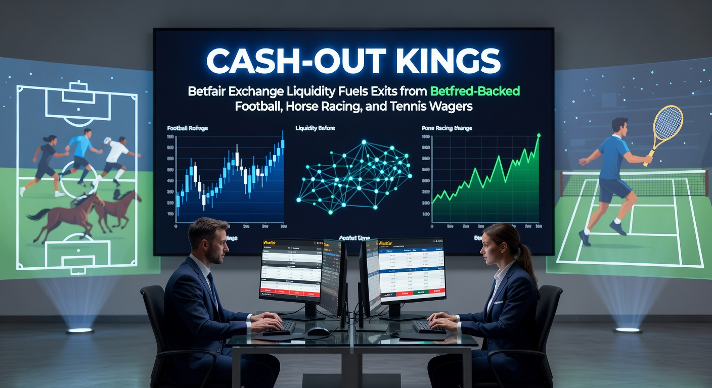 Betfair Exchange interface displaying deep liquidity pools for live football matches, enabling seamless cash-outs from Betfred wagers