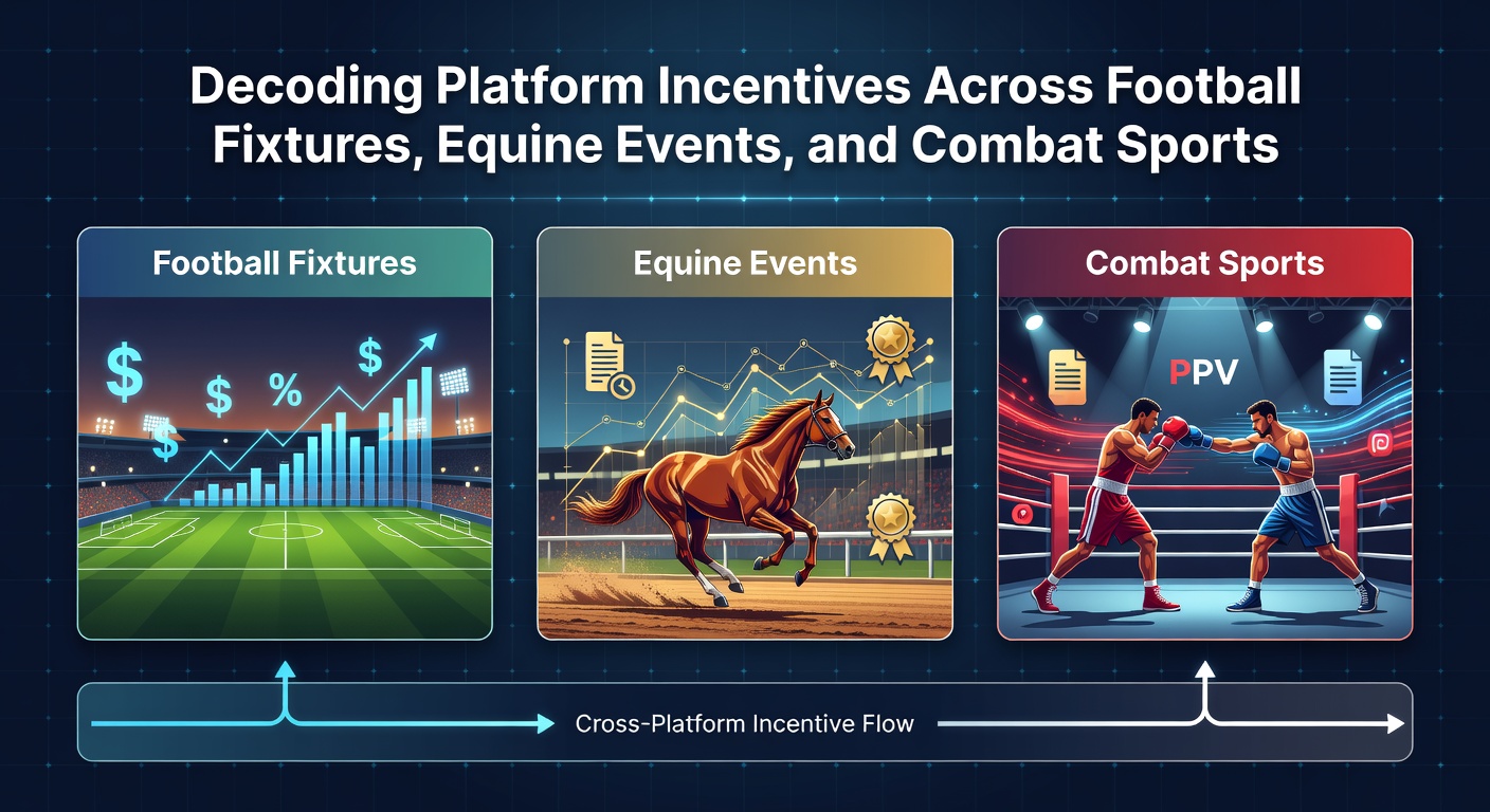 Betting platform interface showing incentives for football, horse racing, and combat sports events