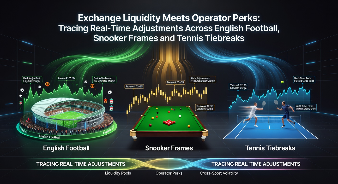Betting exchange liquidity visualization showing real-time odds adjustments for football matches, snooker frames and tennis tiebreaks in May 2026