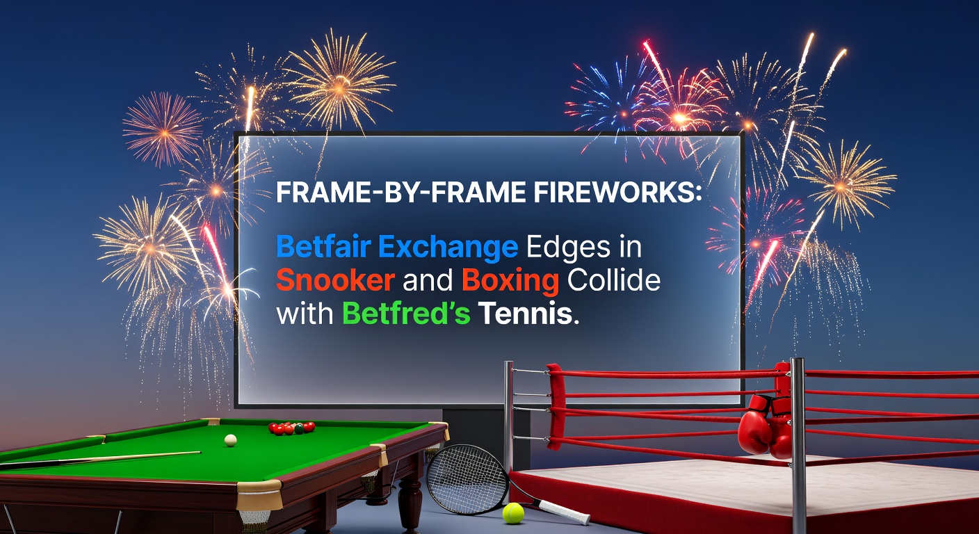 Boxers trading blows in a packed arena, Betfair Exchange odds flashing for the next round amid crowd excitement