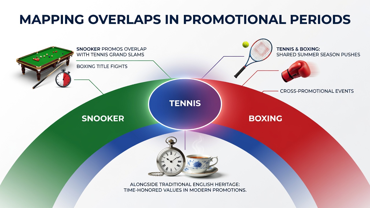 Detailed timeline graphic illustrating July 2026 overlaps between tennis events, boxing bouts and early football pre-season fixtures