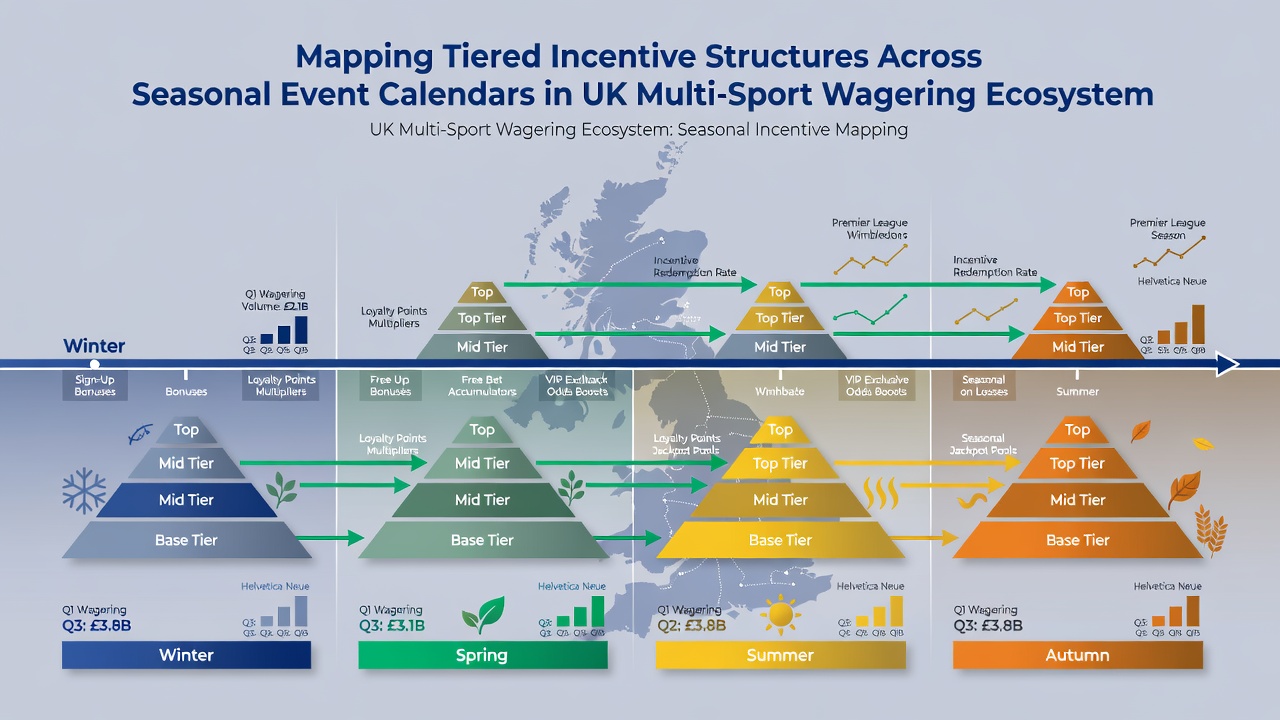Chart illustrating incentive tier progression rates during overlapping UK sports seasons with example bonus structures