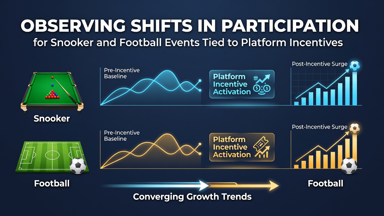 Graph showing participation trends in snooker and football events influenced by betting platform incentives