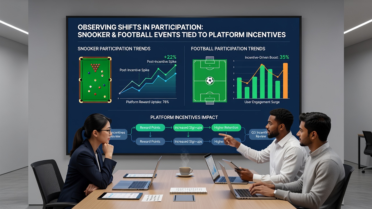 Comparison chart of football and snooker engagement metrics across incentive periods
