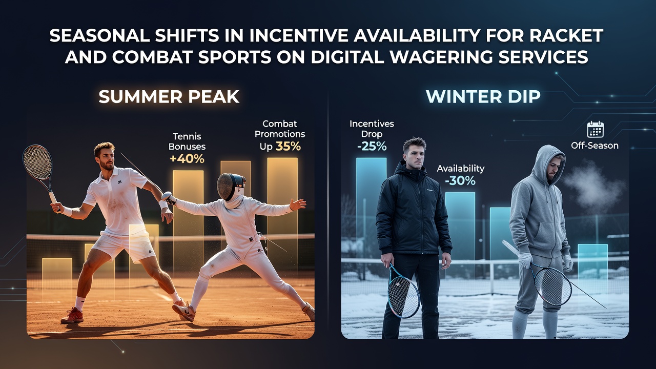 Chart showing seasonal incentive patterns across racket and combat sports on digital platforms