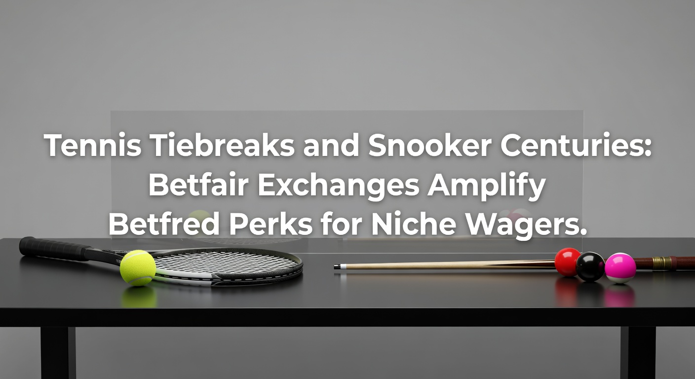 Tennis player serving during a tense tiebreak moment on court, with snooker balls aligned for a potential century break in the background